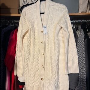 Abercrombie & Fitch Cream Cable Knit Cardigan